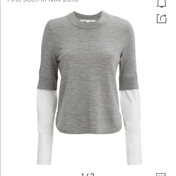 Worn once, Veronica Beard Roscoe Sweater Grey Melange - Picture 9 of 9